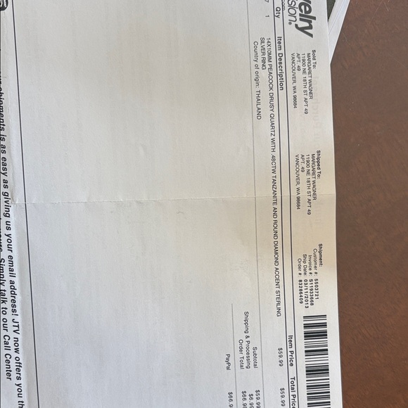 Peacock Drusy Quartz and tanzanite SS ring 6.5 - Picture 6 of 6